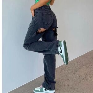 White Fox Taking A Trip Mid Rise Straight Leg Jeans NWT